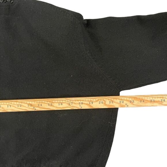 Vintage Dalmy’s Beaded Cardigan Black Wool Blend Christmas Women's M - Picture 9 of 12